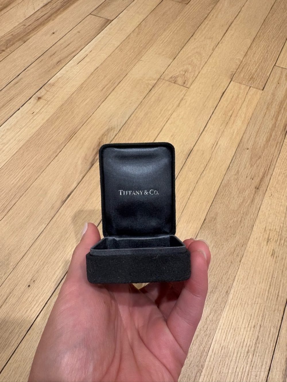 Tiffany & Co. Black Velvet Ring Box